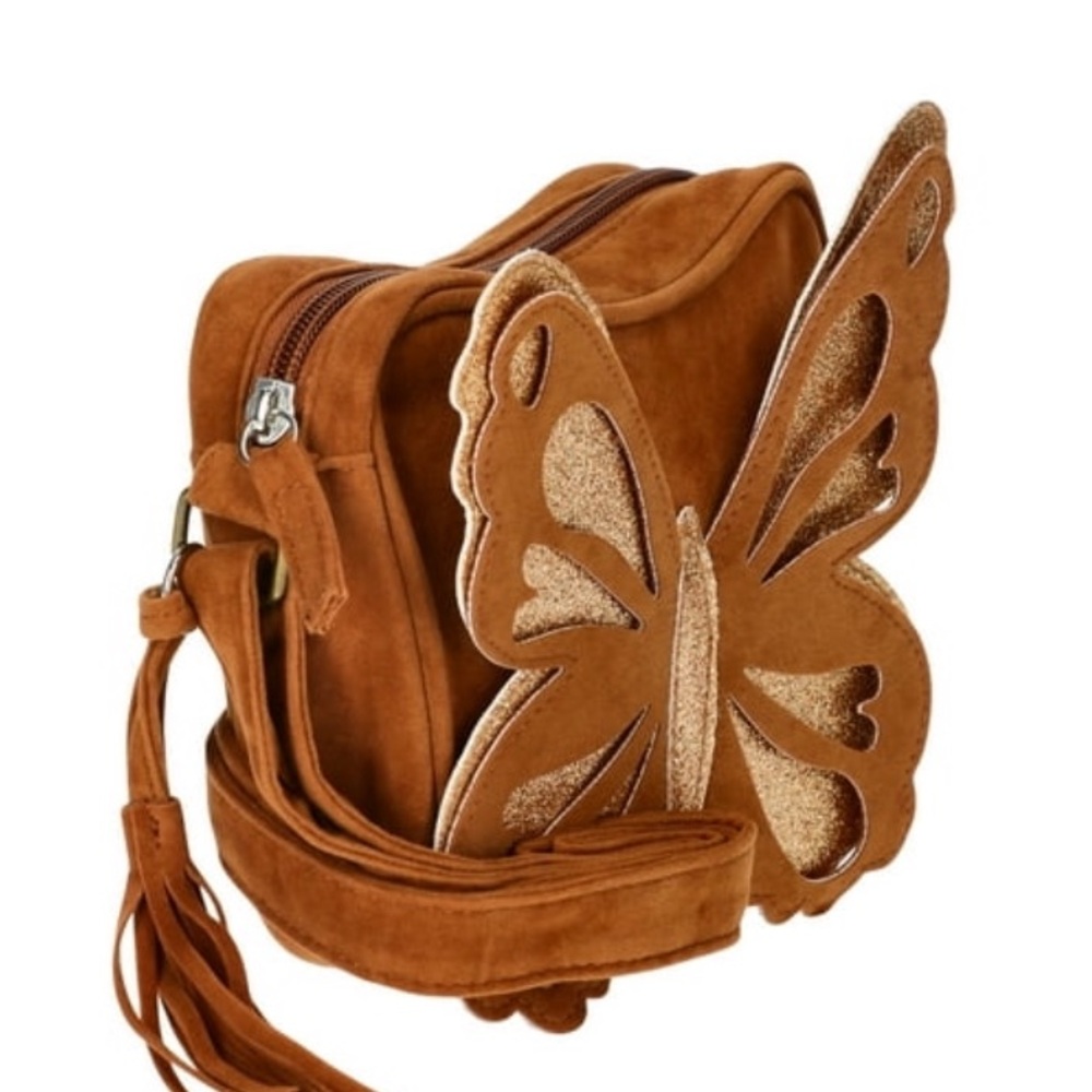Butterfly Design Tan Bag
